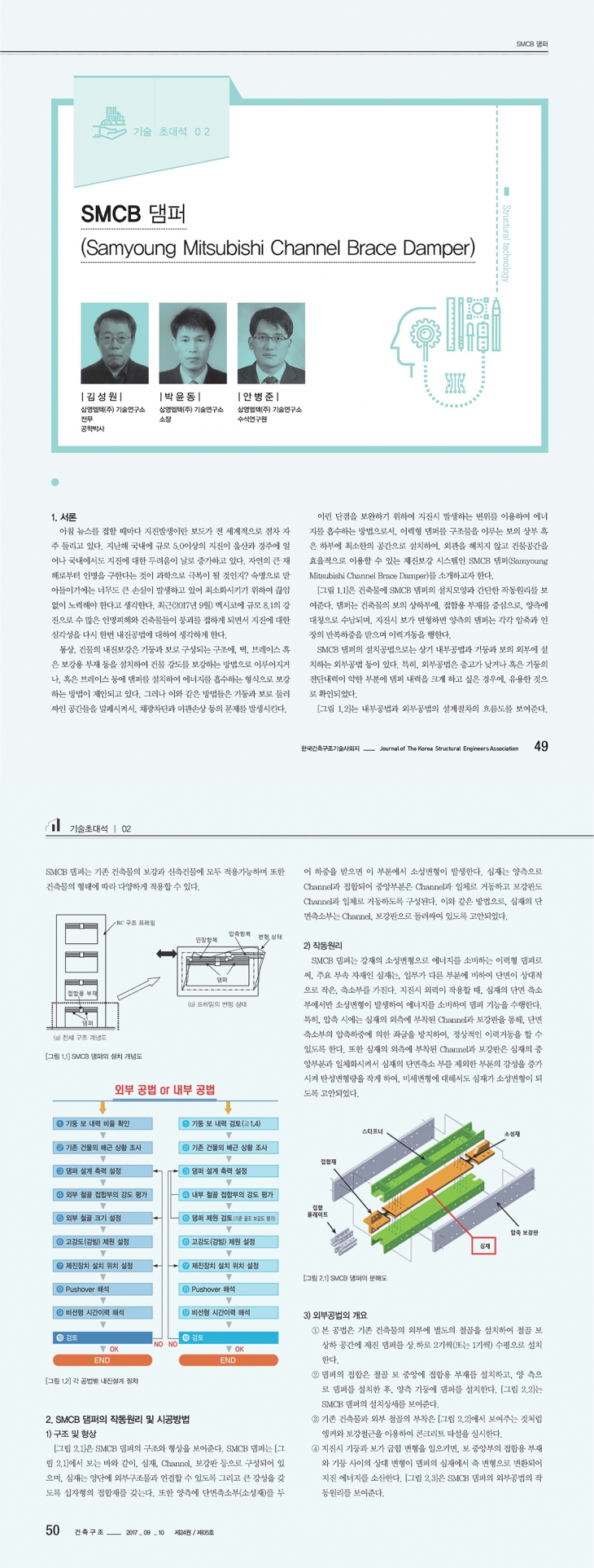 한국건축구조기술사 회지의 SMCB 댐퍼 소개